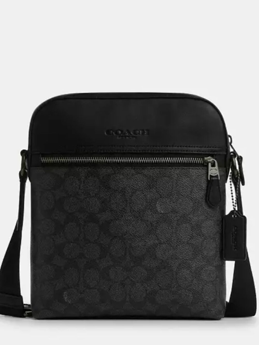 COACH Houston Flight Bag in Black Signature Canvas